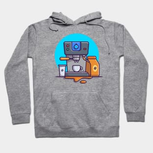 Coffee Machine Espresso, Mugs, Cup And Coffee Pack Hoodie